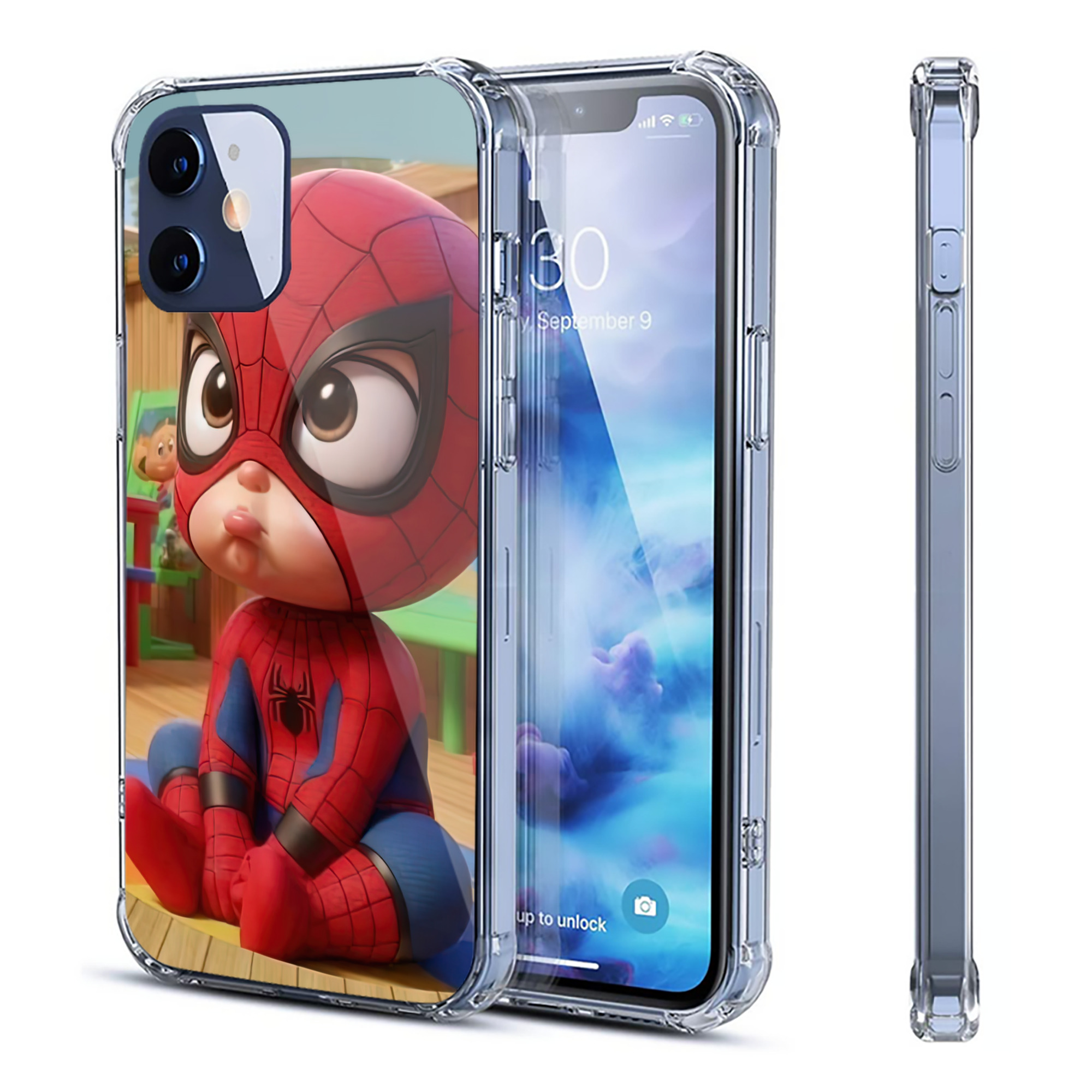 （画像用） Spider Man スパイダーマン 【iPhone 12シリーズ対応】透明スマホケース（クリアソフトケース）